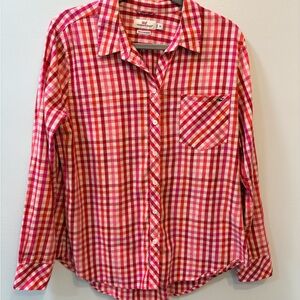 Vineyard Vines Pink and Red Cotton Cashmere Plaid Shirt